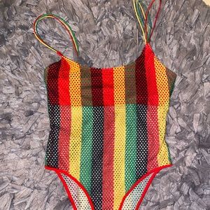 Rasta mesh body suit